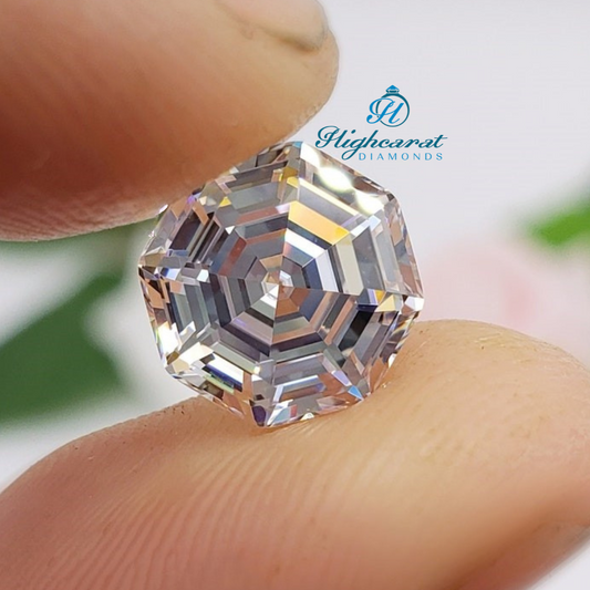 Hexagon Step Cut Antique Diamond , Elegant Vintage Cluster Classic Lab Grown Diamond, Use For Necklace