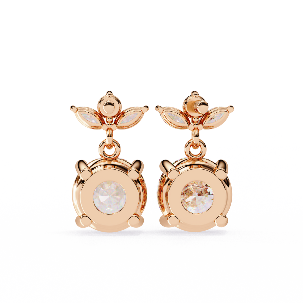 2.02Ct Marquise And Round Cut Lab Grown Diamond Classic Timeless Vintage Drop Earring, Annivrasry Gift For Her - HIGHCARAT DIAMONDS
