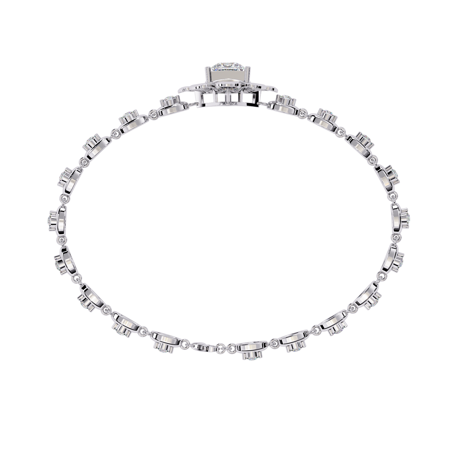 2.11Ct Princess And Round Cut Antique Classic Flower Shape Women Diamond Tennis Bracelet Annivrasry Gift For Her - HIGHCARAT DIAMONDS