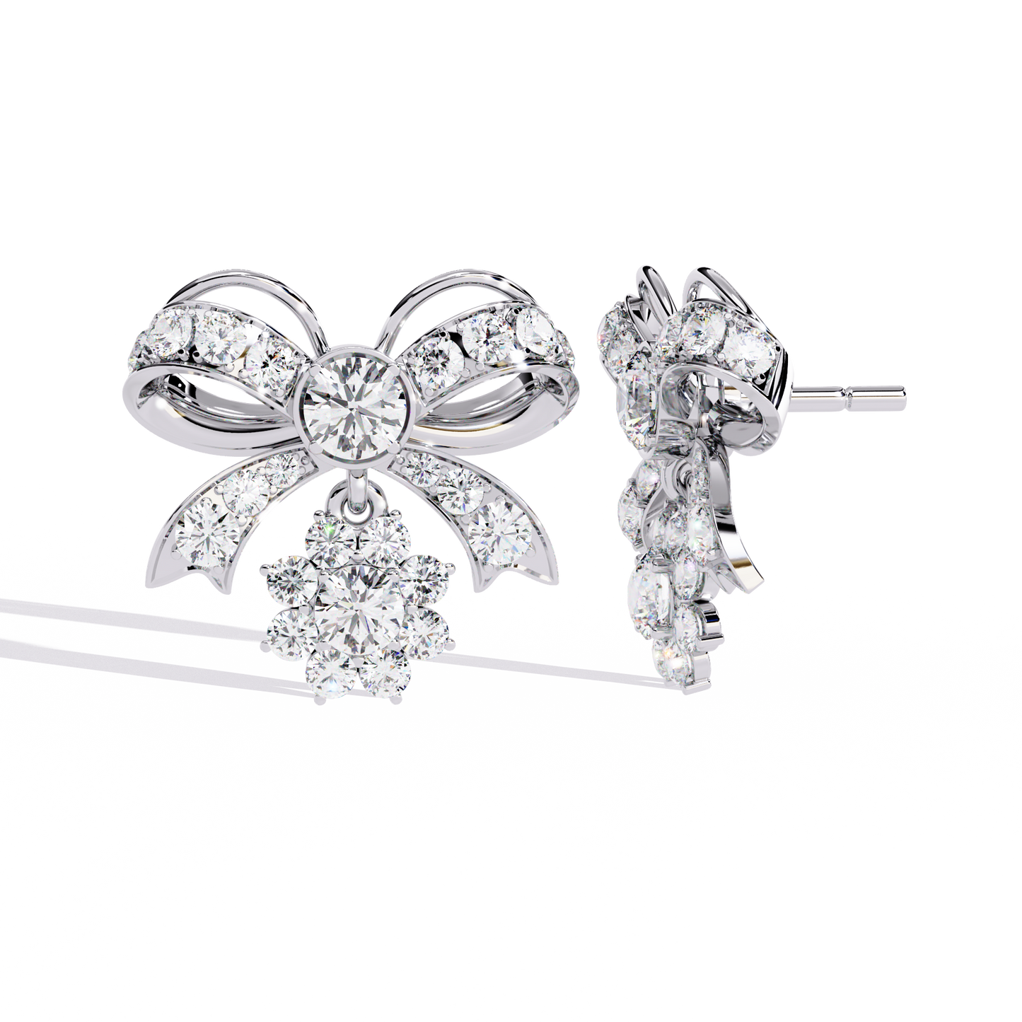 2.21CT Round Cut Diamond Unique Delicate Infinity Shape Stunning Vintage Dainty Stud Earring For Her - HIGHCARAT DIAMONDS