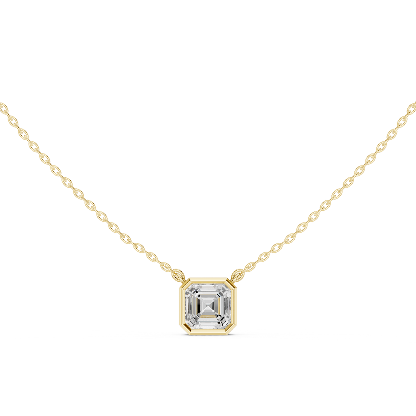 2.50CT Asscher Cut Lab Grown Diamond Vintage Bezel Set Pendant For Her - HIGHCARAT DIAMONDS