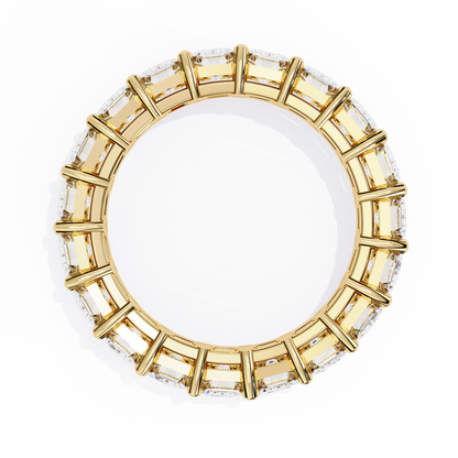 4.88Ct Emerald Cut Lab Grown Diamond Full Eternity Elegant Prong Set Wedding Band Gift For Women's