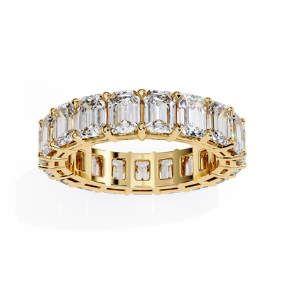 4.88Ct Emerald Cut Lab Grown Diamond Full Eternity Elegant Prong Set Wedding Band Gift For Women's