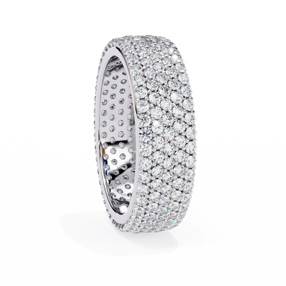 1.81Ct Round Cut Natural Diamond 5 Row Elegant Modern Classic Delicate Dainty Wedding Band For Her