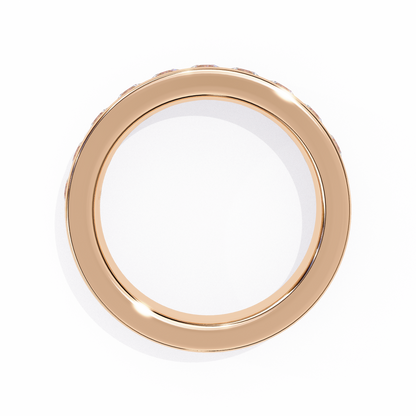 1.01Ct Round Cut High Quality Diamond Half Eternity Delicate Bezel Set Unique Handmade 14k White Gold  Party Wear Band