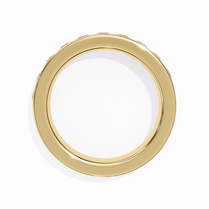 1.01Ct Round Cut High Quality Diamond Half Eternity Delicate Bezel Set Unique Handmade 14k White Gold  Party Wear Band