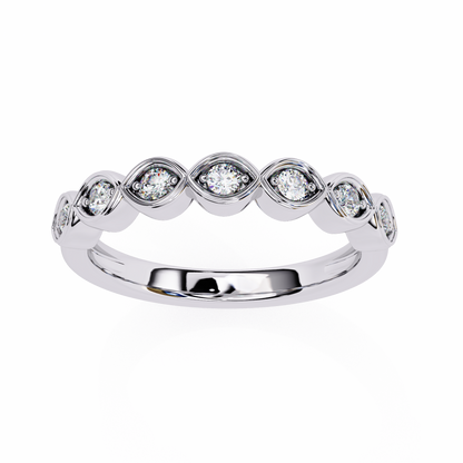 Round Cut High Quality Diamond Prong Set Elegant Dainty Cluster Statement Promise Band For Her