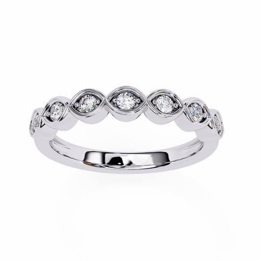 Round Cut High Quality Diamond Prong Set Elegant Dainty Cluster Statement Promise Band For Her