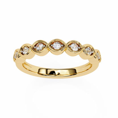 Round Cut High Quality Diamond Prong Set Elegant Dainty Cluster Statement Promise Band For Her