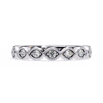 Round Cut High Quality Diamond Prong Set Elegant Dainty Cluster Statement Promise Band For Her