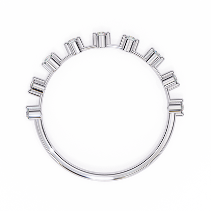 Round Cut 0.11Ct Diamond Prong Set Dainty Stackable Cluster Vintage Stacking Daily Wear Band For Her