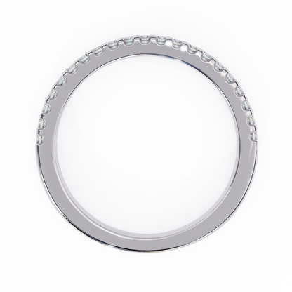 Round Cut Top Grade Lab Grown Diamond Elegant  Half Eternity 18k Solid Yellow Gold  Dainty Handmade Wedding Band