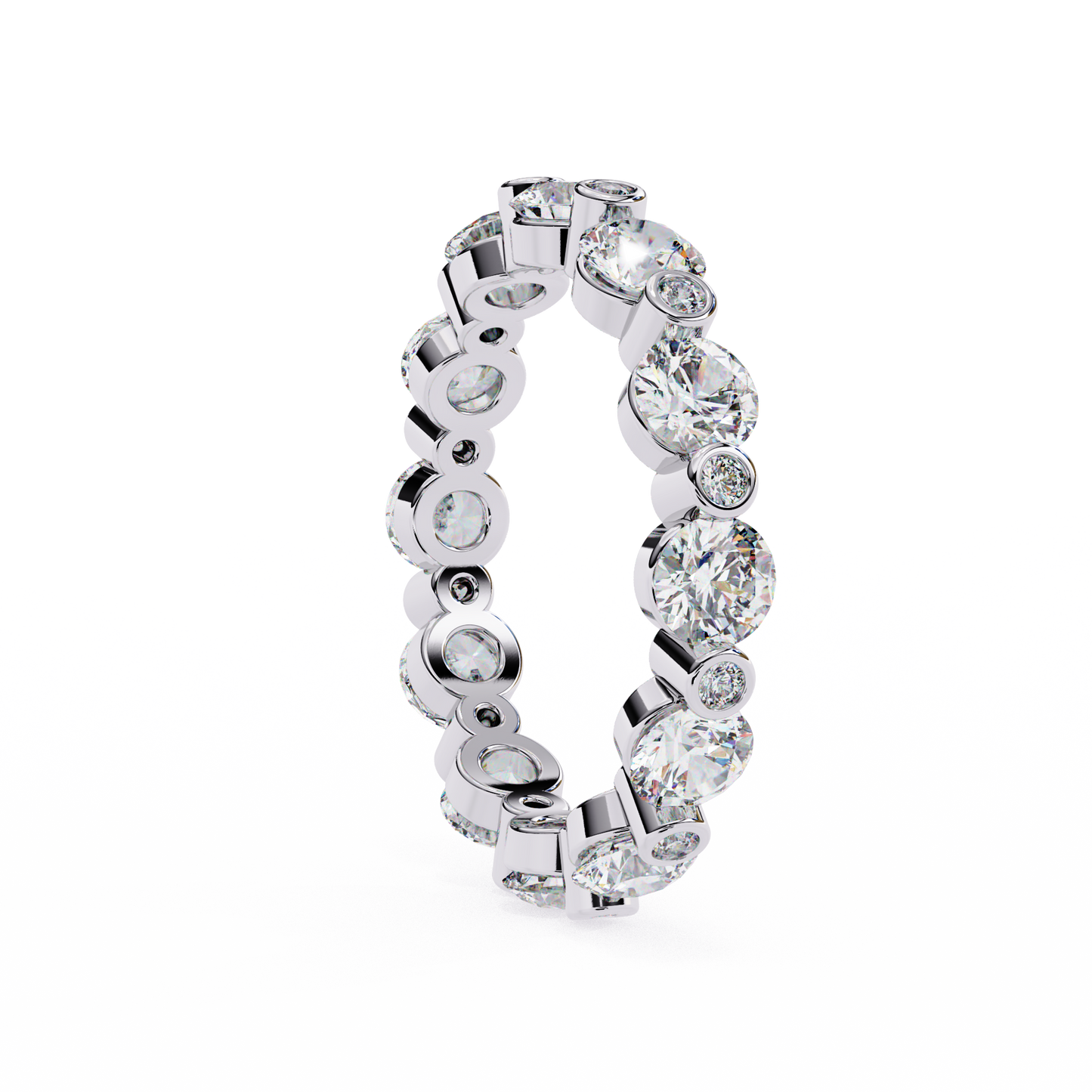 2.46Ct Round Cut High Quality Diamond Full Eternity Minimalist 14k Solid Yellow Gold Handmade Promise Band Gift For Women's