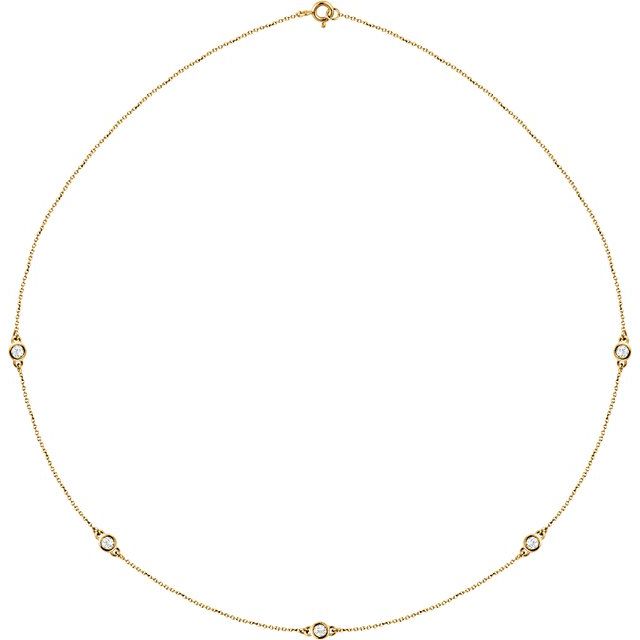 14K Yellow 1/5 CTW Lab-Grown Diamond 3-Station 18" Necklace
