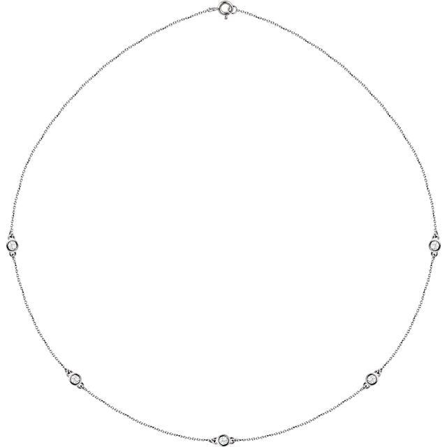 14K Yellow 1/5 CTW Lab-Grown Diamond 3-Station 18" Necklace