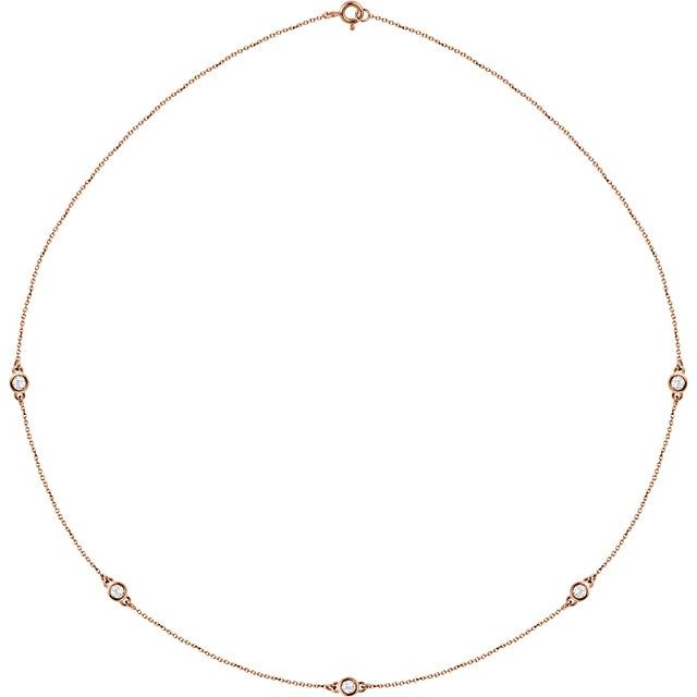 14K Yellow 1/5 CTW Lab-Grown Diamond 3-Station 18" Necklace