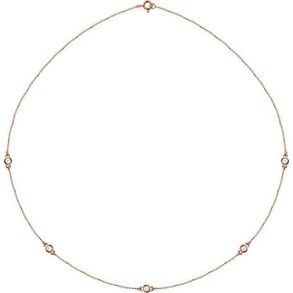 14K Yellow 1/5 CTW Lab-Grown Diamond 3-Station 18" Necklace