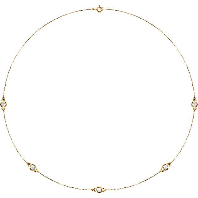 14K Yellow 1/5 CTW Lab-Grown Diamond 3-Station 18" Necklace