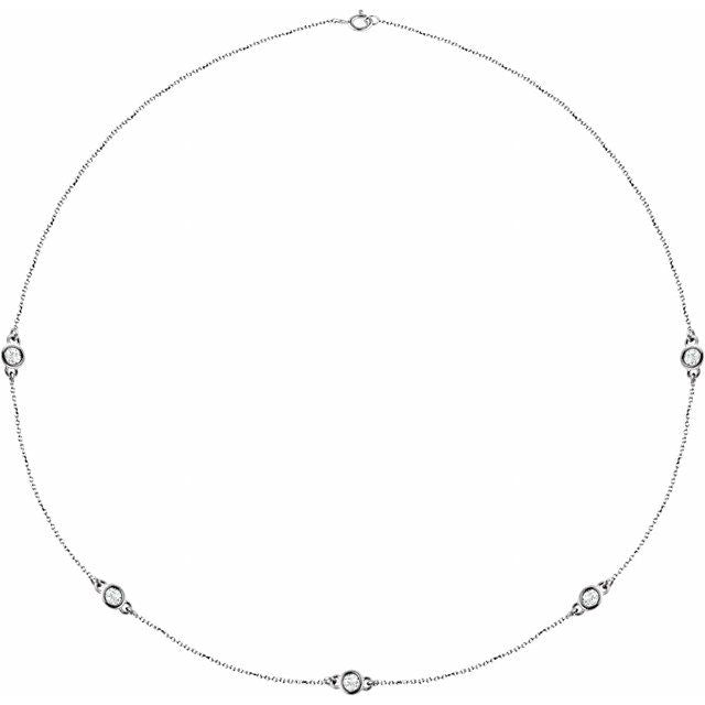 14K Yellow 1/5 CTW Lab-Grown Diamond 3-Station 18" Necklace