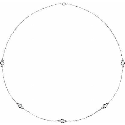 14K Yellow 1/5 CTW Lab-Grown Diamond 3-Station 18" Necklace