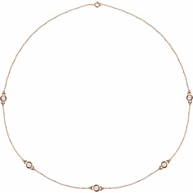 14K Yellow 1/5 CTW Lab-Grown Diamond 3-Station 18" Necklace