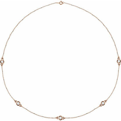 14K Yellow 1/5 CTW Lab-Grown Diamond 3-Station 18" Necklace