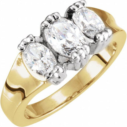 14K Yellow Band for  Oval Daimond Ring