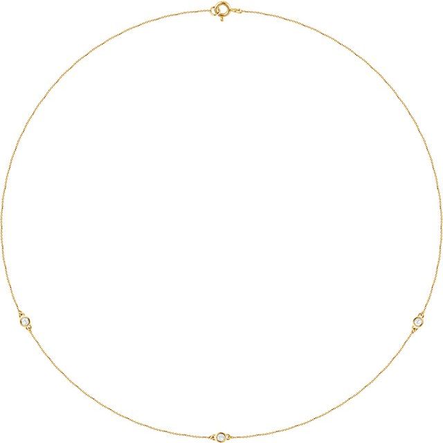 14K Yellow 1/5 CTW Lab-Grown Diamond 3-Station 18" Necklace