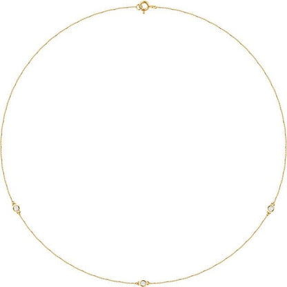 14K Yellow 1/5 CTW Lab-Grown Diamond 3-Station 18" Necklace