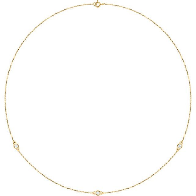14K Yellow 1/5 CTW Lab-Grown Diamond 3-Station 18" Necklace