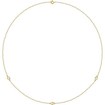 14K Yellow 1/5 CTW Lab-Grown Diamond 3-Station 18" Necklace