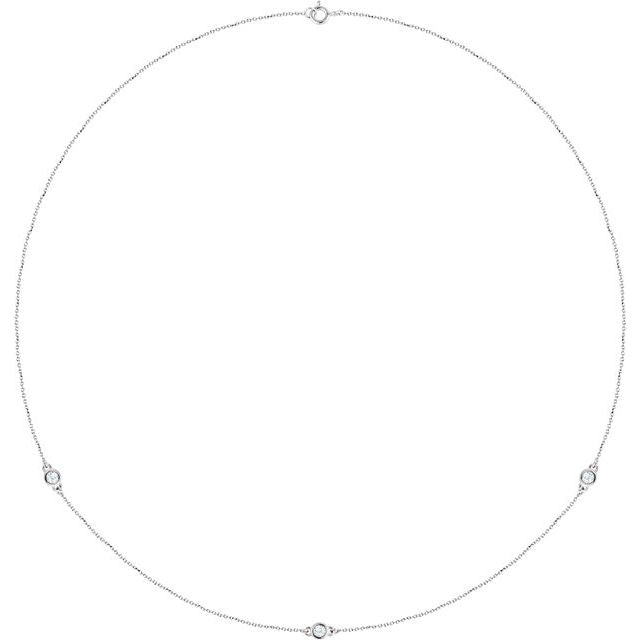 14K Yellow 1/5 CTW Lab-Grown Diamond 3-Station 18" Necklace