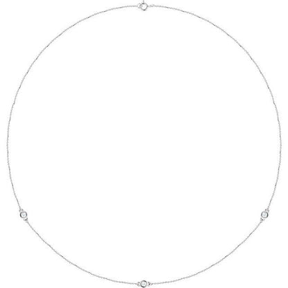 14K Yellow 1/5 CTW Lab-Grown Diamond 3-Station 18" Necklace