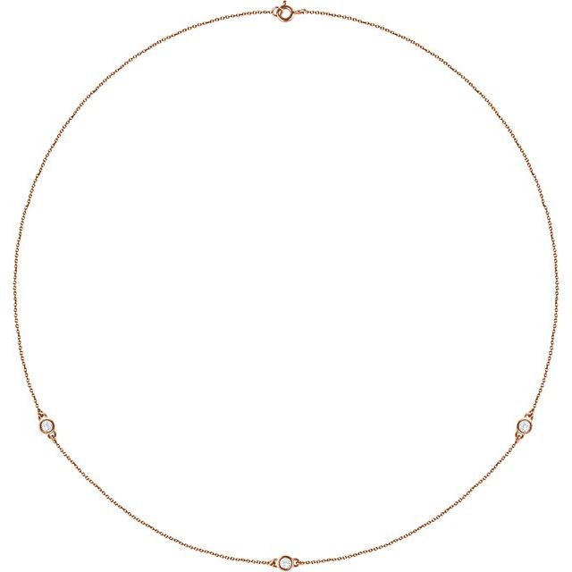 14K Yellow 1/5 CTW Lab-Grown Diamond 3-Station 18" Necklace