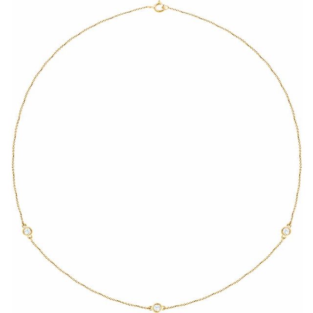14K Yellow 1/5 CTW Lab-Grown Diamond 3-Station 18" Necklace