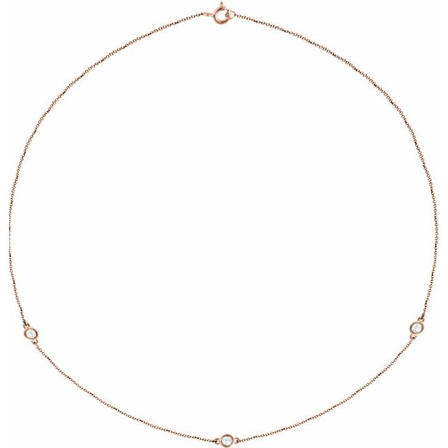 14K Yellow 1/5 CTW Lab-Grown Diamond 3-Station 18" Necklace