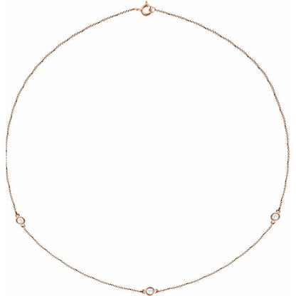 14K Yellow 1/5 CTW Lab-Grown Diamond 3-Station 18" Necklace