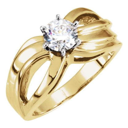 Lab Grown Round Diamond Peg Shank Ring