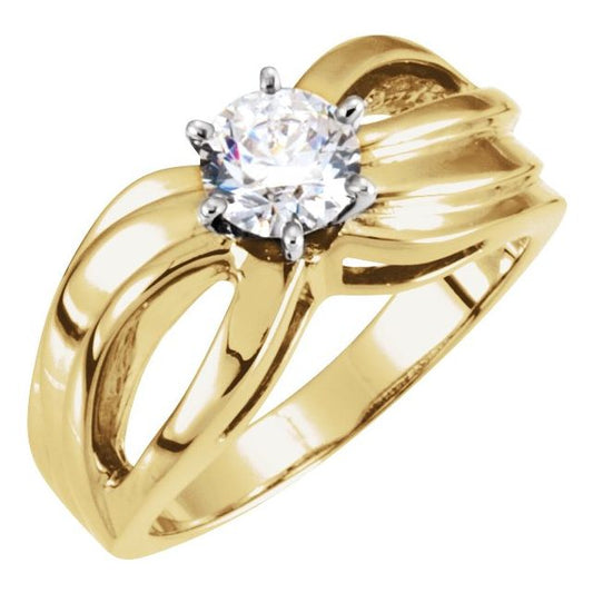 Lab Grown Round Diamond Peg Shank Ring