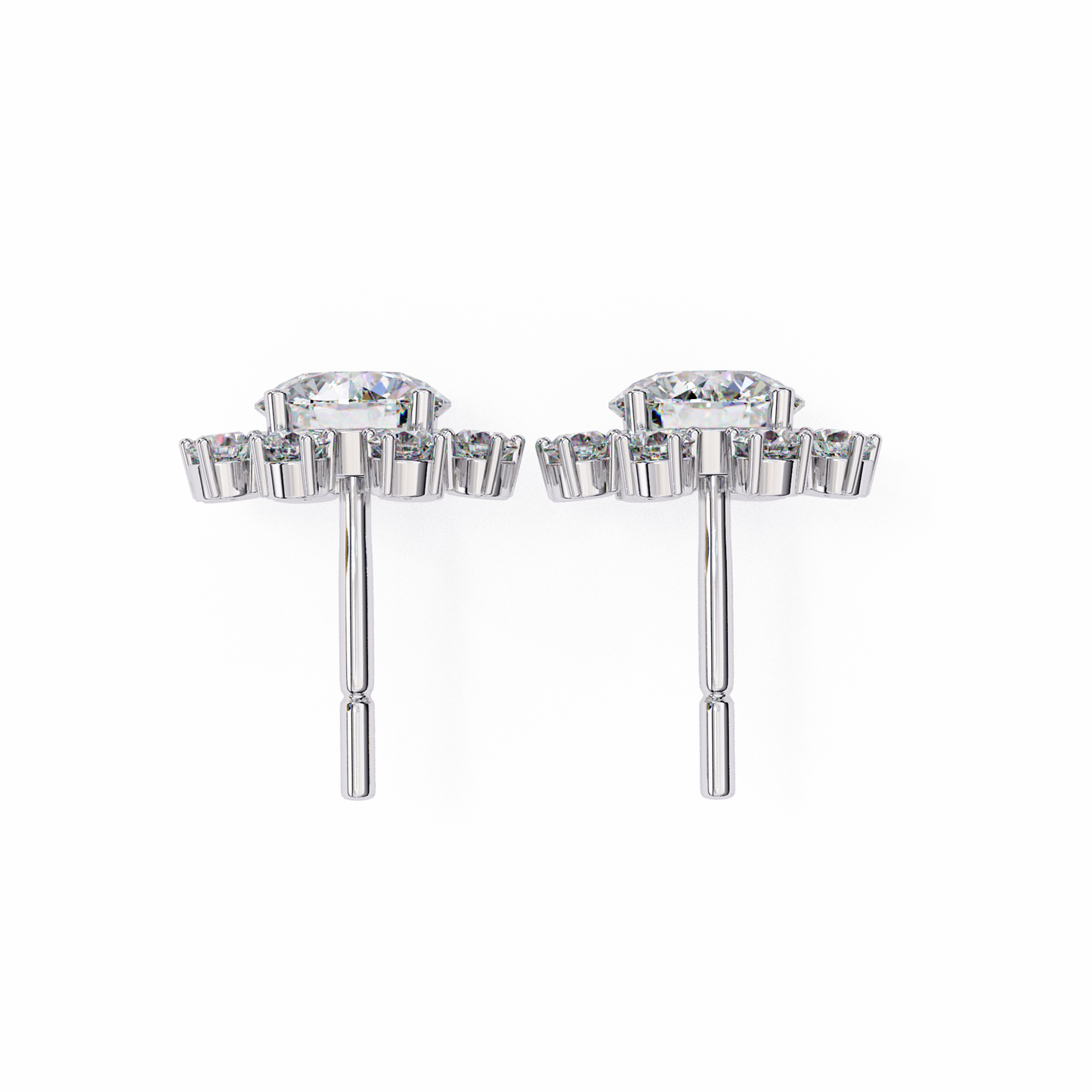 1.22Ct Round Cut Lab Grown Diamond Flower Shape Elegant Sparkling Vintage Engagement Stud Earring Gift For Women's