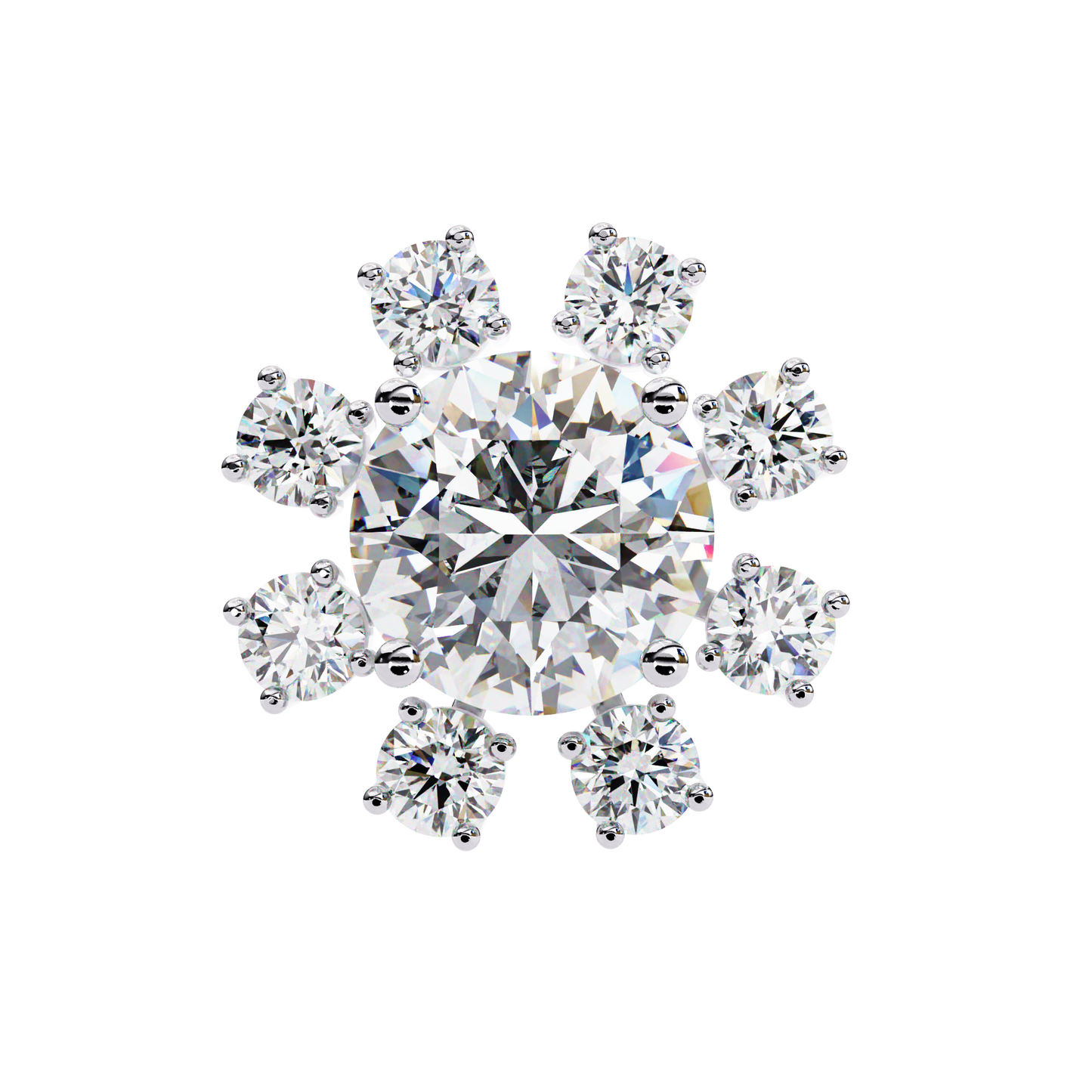1.22Ct Round Cut Lab Grown Diamond Flower Shape Elegant Sparkling Vintage Engagement Stud Earring Gift For Women's