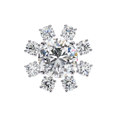 1.22Ct Round Cut Lab Grown Diamond Flower Shape Elegant Sparkling Vintage Engagement Stud Earring Gift For  Women's