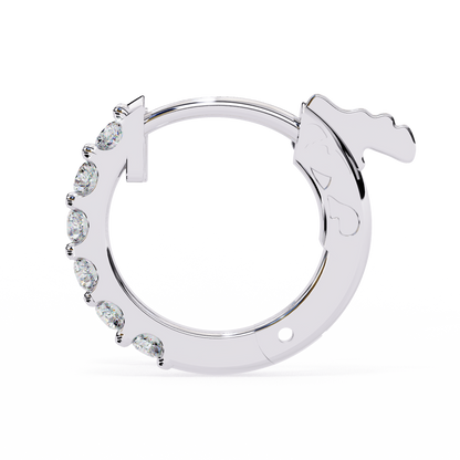 Round Cut Top Grade Diamond Antique Elegant Cluster Art Deco Perfect Hoop Earring Gift For Her