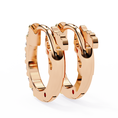 Round Cut Top Grade Diamond Antique Elegant Cluster Art Deco Perfect Hoop Earring Gift For Her