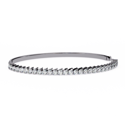 4.06Ct Pear Cut Top Grade Natural Diamond Antique Handcrafted Minimalist Vintage Cluster Bangle Bracelet  for Women's