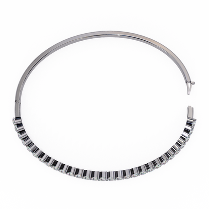 4.06Ct Pear Cut Top Grade Natural Diamond Antique Handcrafted Minimalist Vintage Cluster Bangle Bracelet  for Women's