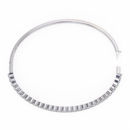 4.06Ct Pear Cut Top Grade Natural Diamond Antique Handcrafted Minimalist Vintage Cluster Bangle Bracelet  for Women's