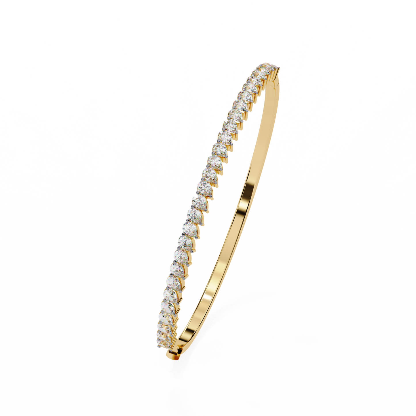 4.06Ct Pear Cut Top Grade Natural Diamond Antique Handcrafted Minimalist Vintage Cluster Bangle Bracelet for Women's