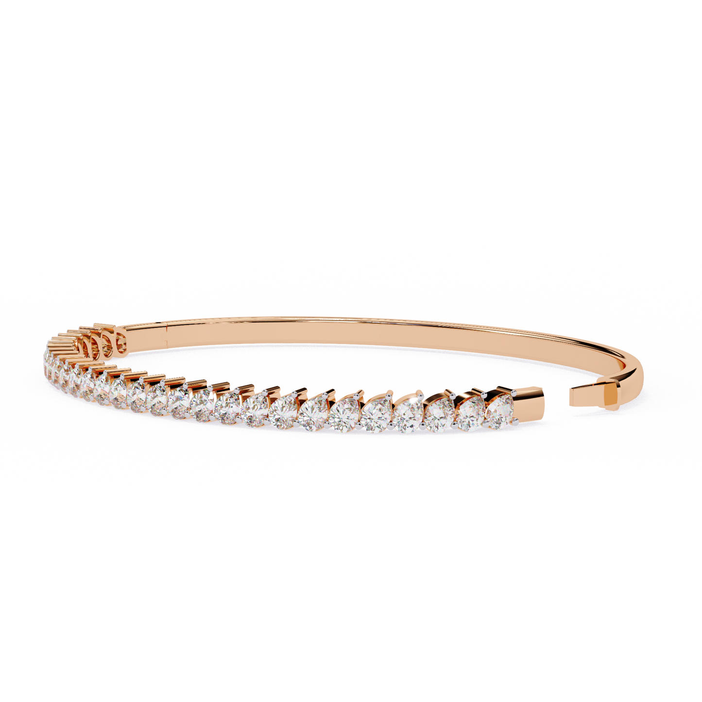 4.06Ct Pear Cut Top Grade Natural Diamond Antique Handcrafted Minimalist Vintage Cluster Bangle Bracelet for Women's