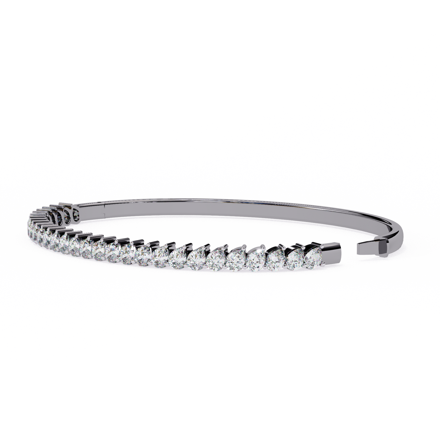 4.06Ct Pear Cut Top Grade Natural Diamond Antique Handcrafted Minimalist Vintage Cluster Bangle Bracelet for Women's